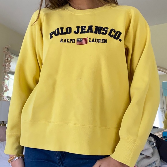 VINTAGE YELLOW POLO PULL OVER - Picture 2 of 2